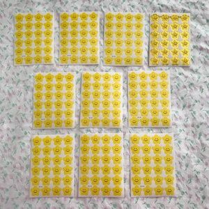 NEW 240 Pcs 10 Sheets Yellow Star Smiley Face Sticker Set